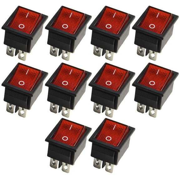 Teerees Red Rocker Switch Kcd7 with Light Red And Green for for Household MAChinery