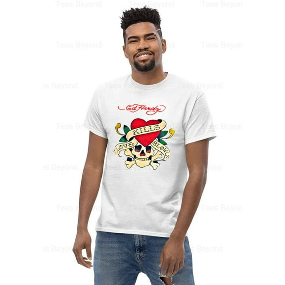 Tees Beyond 33 Vintage Ed Hardy Love Kills Slowly T-Shirt Vtg ED HARDY T-Shirt - Y2K, Fashion, Tattoo., for men & women, up to size 5XL.