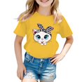 thumbnail image 1 of Tees Shirts Baby Cute Graphic Round Neck Short Sleeve Tee Summer Casual T Shirt Top Shirts Baby Yellow 3 Years-4 Years, 1 of 5