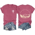thumbnail image 1 of Tees Tops For Women T-Shirts Printed Round Neck Solid Color Short Sleeved Fashion Clothing, 1 of 2