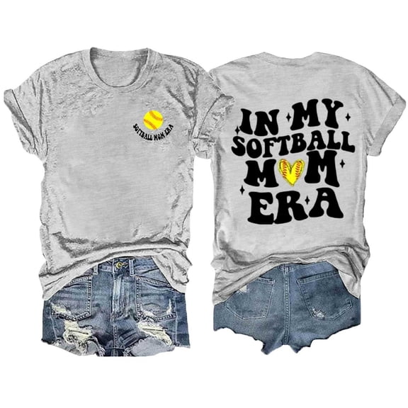 Tees Tops For Women T-Shirts Printed Round Neck Solid Color Short Sleeved Plus Size Clothes