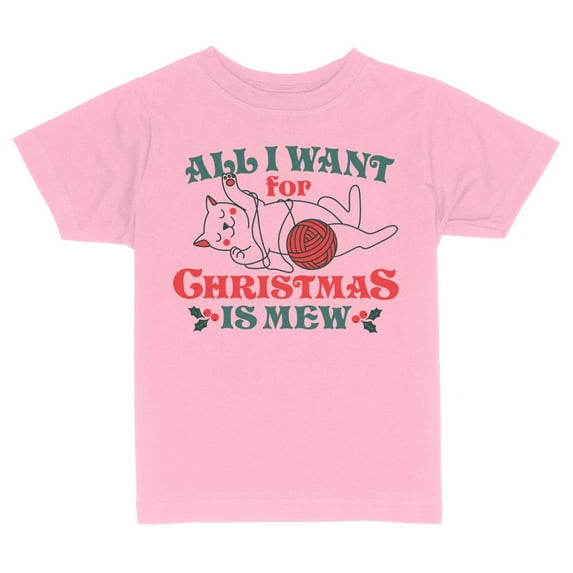 TeesAndTankYou All I Want For Christmas Is Mew Toddler Kids T-Shirt 3T Light Pink
