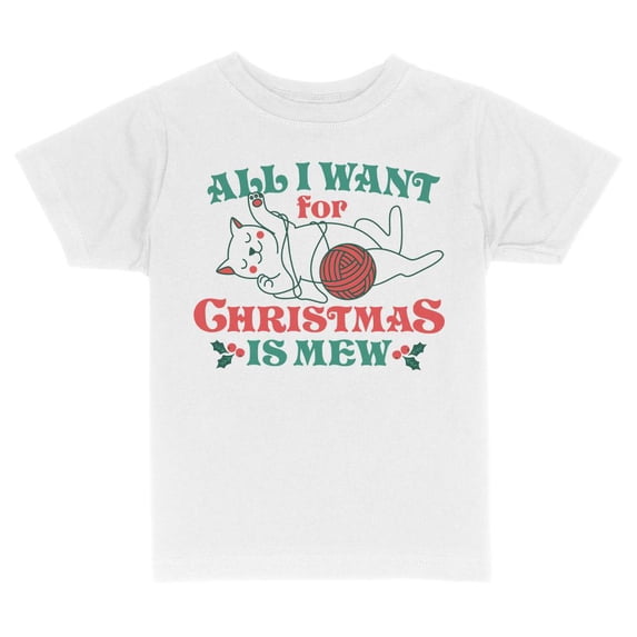 TeesAndTankYou All I Want For Christmas Is Mew Toddler Kids T-Shirt 3T White