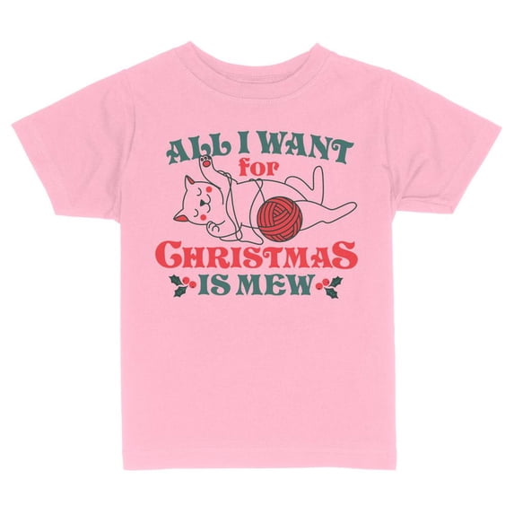 TeesAndTankYou All I Want For Christmas Is Mew Toddler Kids T-Shirt 5T Light Pink