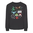 thumbnail image 1 of TeesAndTankYou Christmas Icons Toddler Kids Long Sleeve T-Shirt 5T Black, 1 of 4