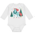 thumbnail image 1 of TeesAndTankYou Christmas Unicorn Long Sleeve Baby Onesie Infant One Piece Bodysuit 18 Months White, 1 of 4