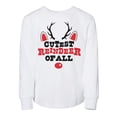 thumbnail image 1 of TeesAndTankYou Cutest Reindeer Of All Christmas Toddler Kids Long Sleeve T-Shirt 2T White, 1 of 4