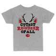 thumbnail image 1 of TeesAndTankYou Cutest Reindeer Of All Christmas Toddler Kids T-Shirt 3T Heather Grey, 1 of 4