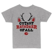 TeesAndTankYou Cutest Reindeer Of All Christmas Toddler Kids T-Shirt 4T Heather Grey
