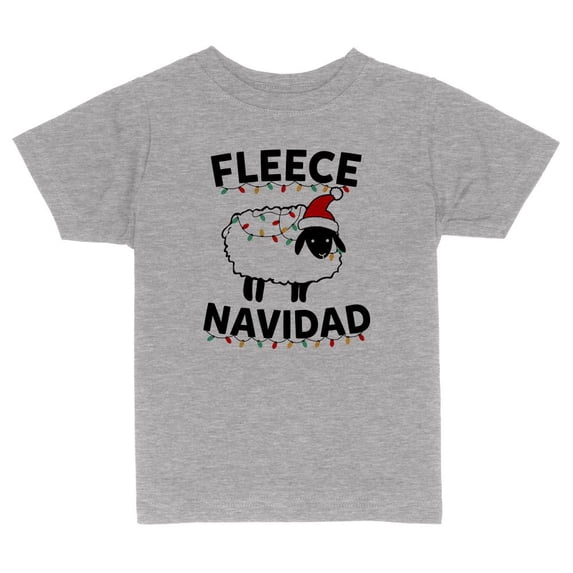 TeesAndTankYou Fleece Navidad Sheep Funny Christmas Toddler Kids T-Shirt 2T Heather Grey