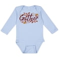 thumbnail image 1 of TeesAndTankYou Gather Thanksgiving Long Sleeve Baby Onesie Infant One Piece Bodysuit Newborn Light Blue, 1 of 4