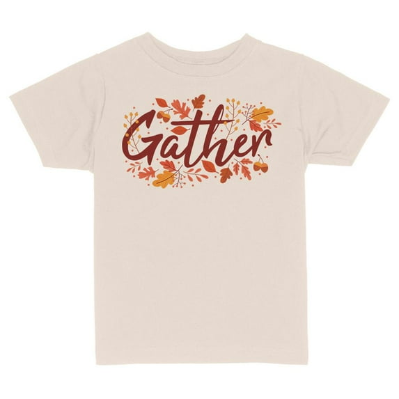TeesAndTankYou Gather Thanksgiving Toddler Kids T-Shirt 5T Natural
