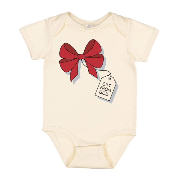 TeesAndTankYou Gift From God Christmas Baby Onesie Infant One Piece Bodysuit Newborn Natural
