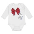thumbnail image 1 of TeesAndTankYou Gift From God Christmas Long Sleeve Baby Onesie Infant One Piece Bodysuit 6 Months White, 1 of 4