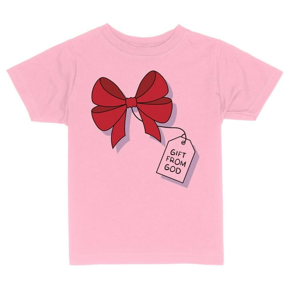 TeesAndTankYou Gift From God Christmas Toddler Kids T-Shirt 4T Light Pink