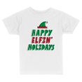 thumbnail image 1 of TeesAndTankYou Happy Elfin Holidays Funny Christmas Toddler Kids T-Shirt 3T White, 1 of 4