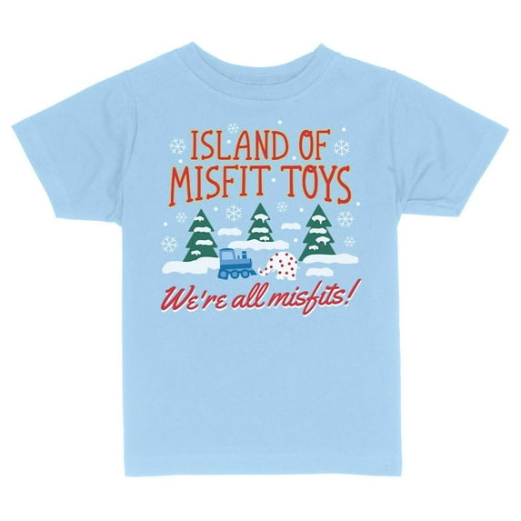 TeesAndTankYou Islands Of Misfit Christmas Toddler Kids T-Shirt 4T Light Blue