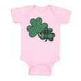 thumbnail image 1 of TeesAndTankYou Leopard and Plaid Pattern Shamrocks St. Patrick's Day Baby Infant One Piece Bodysuit Newborn Light Pink, 1 of 4