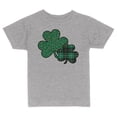 thumbnail image 1 of TeesAndTankYou Leopard and Plaid Pattern Shamrocks St. Patrick's Day Toddler Kids T-Shirt 2T Heather Grey, 1 of 4
