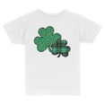 thumbnail image 1 of TeesAndTankYou Leopard and Plaid Pattern Shamrocks St. Patrick's Day Toddler Kids T-Shirt 2T White, 1 of 4
