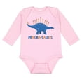 thumbnail image 1 of TeesAndTankYou Menora-saurus Hanukkah Long Sleeve Baby Onesie Infant One Piece Bodysuit Newborn Light Pink, 1 of 4