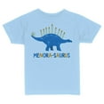 thumbnail image 1 of TeesAndTankYou Menora-saurus Hanukkah Toddler Kids T-Shirt 4T Light Blue, 1 of 4