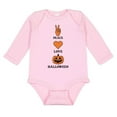 thumbnail image 1 of TeesAndTankYou Peace Love And Halloween Long Sleeve Baby Onesie Infant One Piece Bodysuit 6 Months Light Pink, 1 of 4
