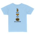 thumbnail image 1 of TeesAndTankYou Peace Love And Halloween Toddler Kids T-Shirt 2T Light Blue, 1 of 4