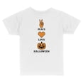 thumbnail image 1 of TeesAndTankYou Peace Love And Halloween Toddler Kids T-Shirt 2T White, 1 of 4