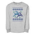 thumbnail image 1 of TeesAndTankYou Reindeer Cross Stitch Christmas Toddler Kids Long Sleeve T-Shirt 2T Heather Grey, 1 of 4
