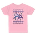 thumbnail image 1 of TeesAndTankYou Reindeer Cross Stitch Christmas Toddler Kids T-Shirt 4T Light Pink, 1 of 4