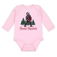 thumbnail image 1 of TeesAndTankYou Santa-squatch Christmas Long Sleeve Baby Onesie Infant One Piece Bodysuit 18 Months Light Pink, 1 of 4