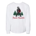 thumbnail image 1 of TeesAndTankYou Santa-squatch Christmas Toddler Kids Long Sleeve T-Shirt 2T White, 1 of 4