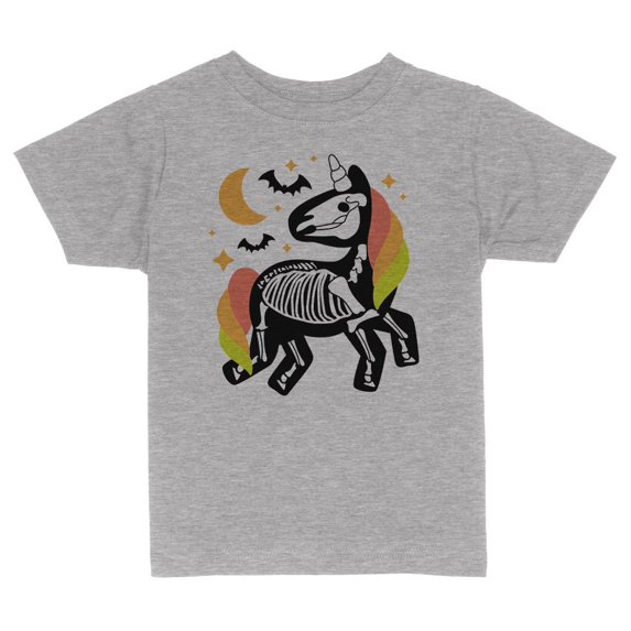 TeesAndTankYou Skeleton Unicorn Toddler Kids T-Shirt 4T Heather Grey