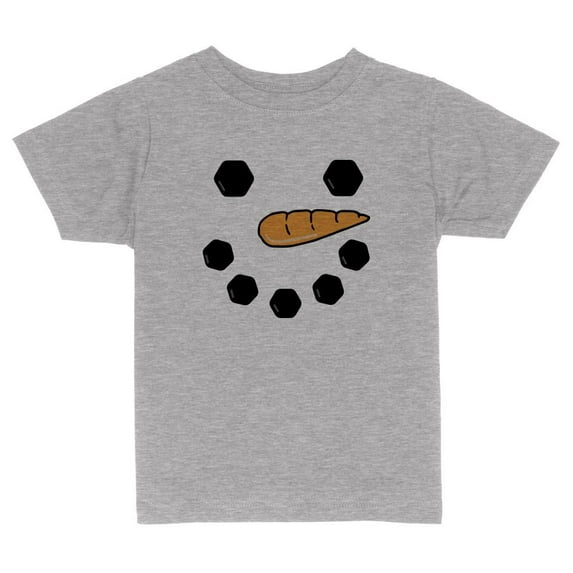 TeesAndTankYou Snowman Face Toddler Kids T-Shirt 2T Heather Grey