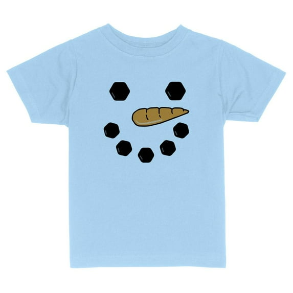 TeesAndTankYou Snowman Face Toddler Kids T-Shirt 3T Light Blue