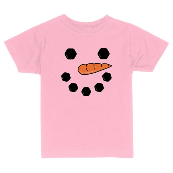 TeesAndTankYou Snowman Face Toddler Kids T-Shirt 3T Light Pink