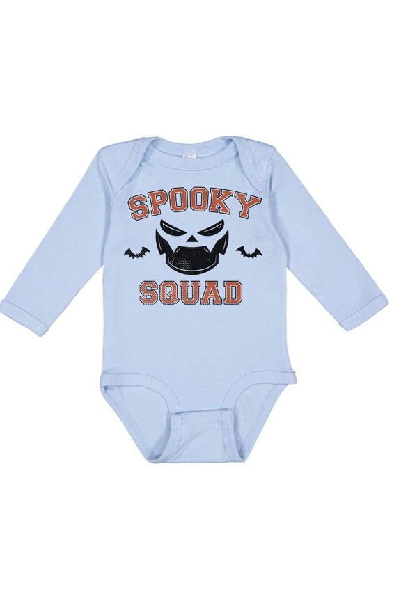 TeesAndTankYou Spooky Squad Long Sleeve Baby Onesie Infant One Piece Bodysuit 6 Months Light Blue