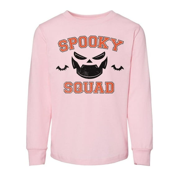 TeesAndTankYou Spooky Squad Toddler Kids Long Sleeve T-Shirt 5T Light Pink