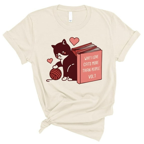 TeesAndTankYou Why I Love Cats More Than People Valentines Day Shirt Unisex Small Natural