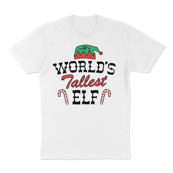 TeesAndTankYou World's Tallest Elf Christmas Shirt Unisex Small White