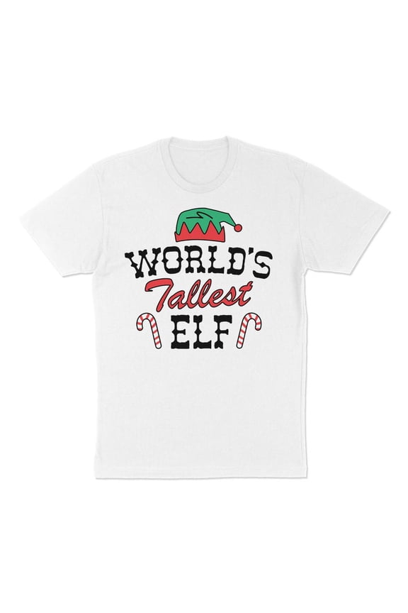 TeesAndTankYou World's Tallest Elf Christmas Shirt Unisex X-Large White