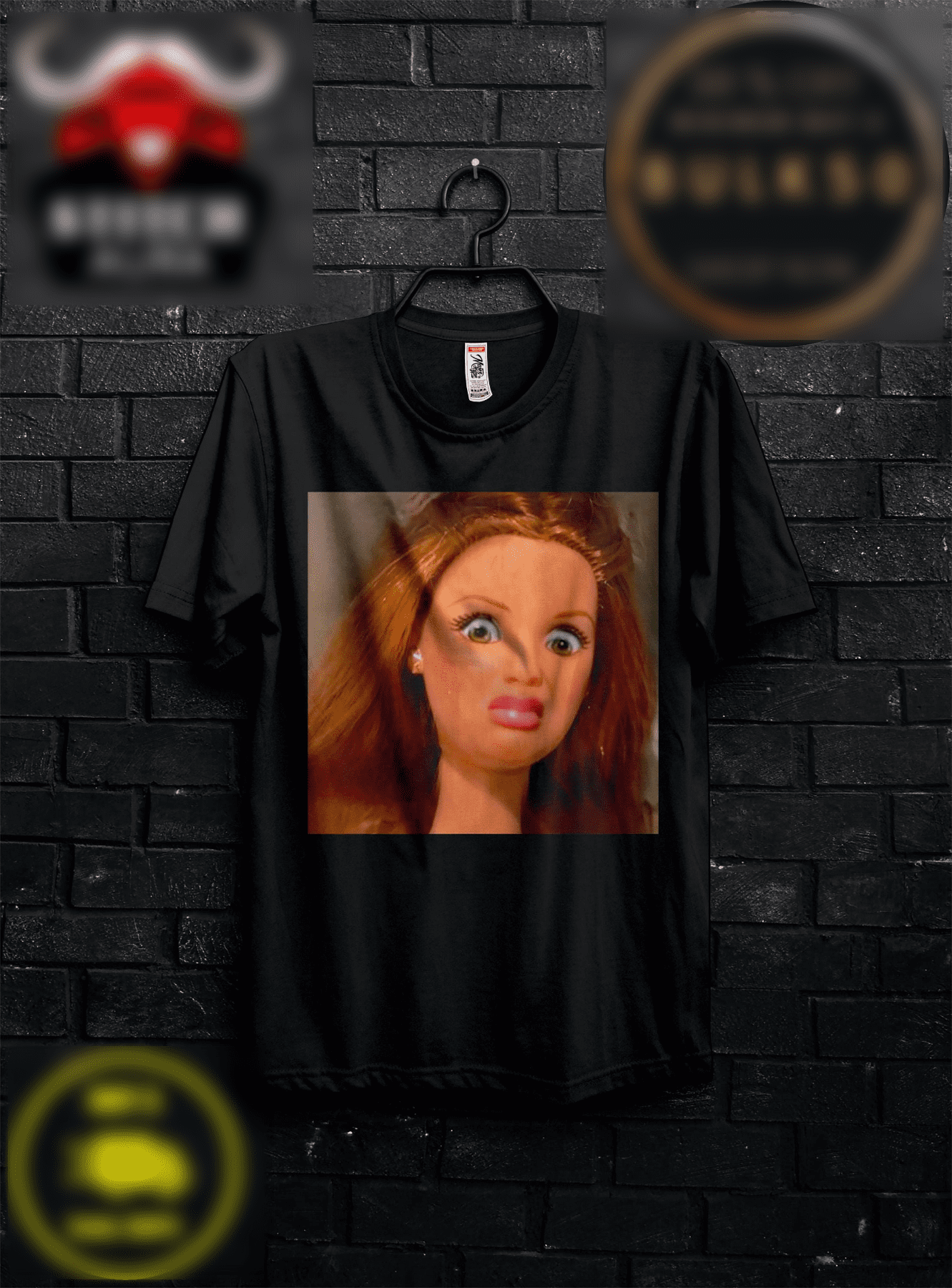 Teeso Distressed Doll Face T-Shirt, Woman Weird Shirt, Leave Me Alone ...