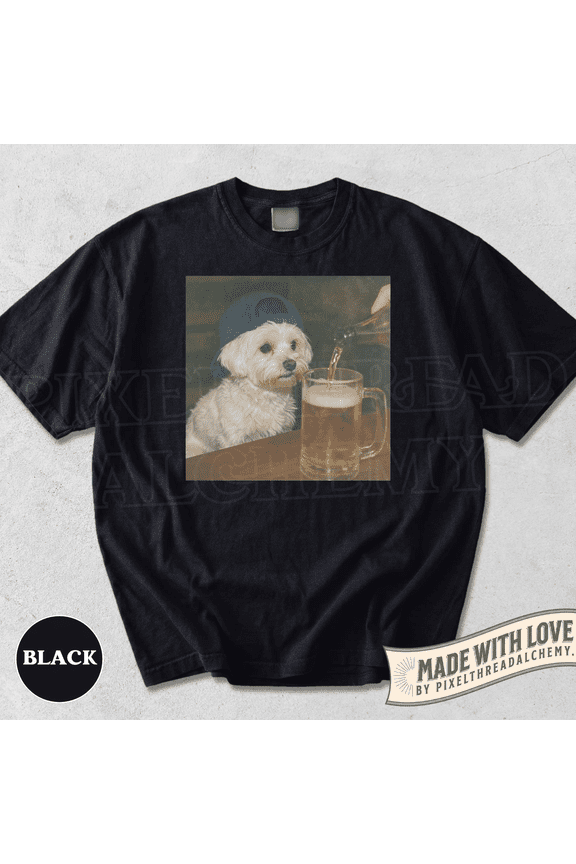Maltese Dog Graphic Tee, Novelty Meme Shirt, Funny Dog Gift, Men Women T-Shirt, Black M