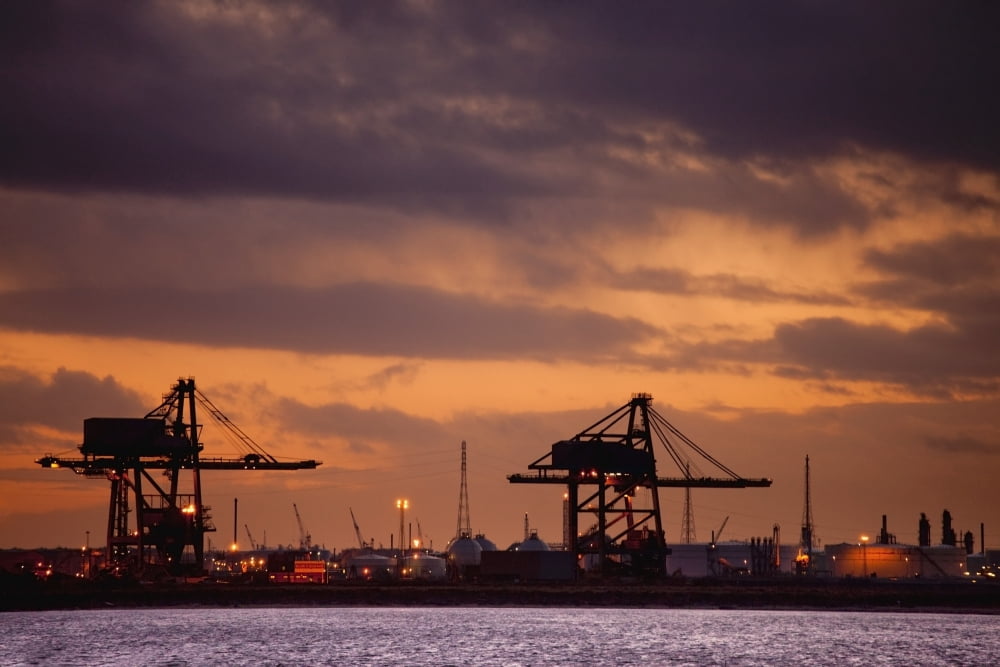 Teesside England A Refinery Canvas Art - John Short Design Pics (19 x 12)