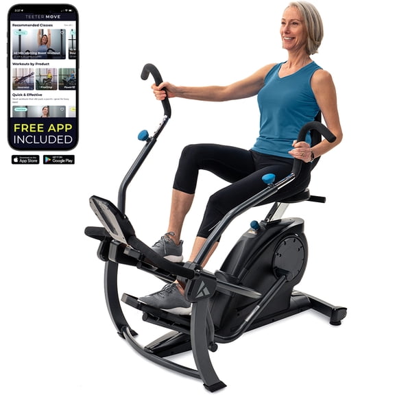 Teeter FreeStep LT3 Recumbent Cross Trainer Stepper, Zero-Impact Exercise Bike, Free App w/Trainer Workouts