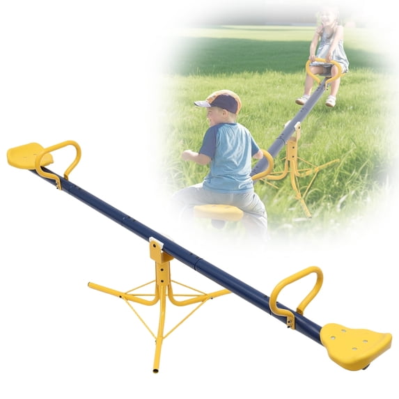 FENHRTVM Seesaw for Kids,Sit and SPIN 360 Degrees Teeter Totter for Kids Outdoor for Ages 2-10,Stable and Durable Metal Outdoor Play Equipment