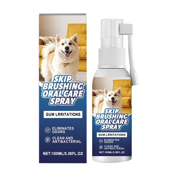 Teeth Care For Dogs, Yegbong 100Ml Pet Oral Care Spray - Freshens Breath, Cleans Plaque & Yellow Teeth, 360° Rotating Nozzle, No Brushing Required, Gentle, Safe For Licking -