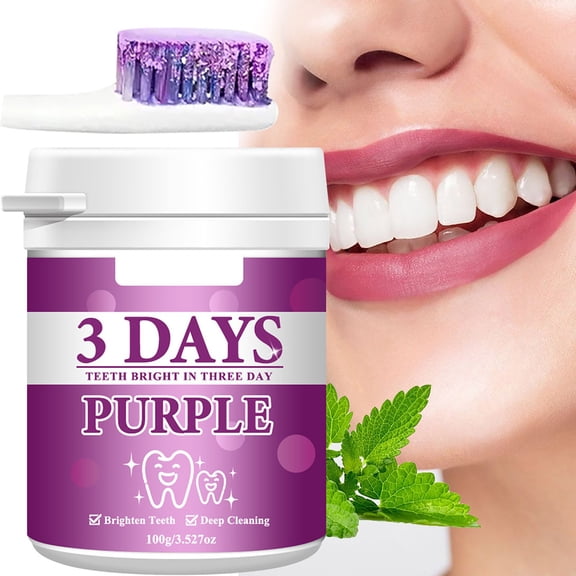 Teeth Cleaning Powder, Purple, 3 Days Teeth Brightening, Deep Cleaning, Mouthguard, 100g