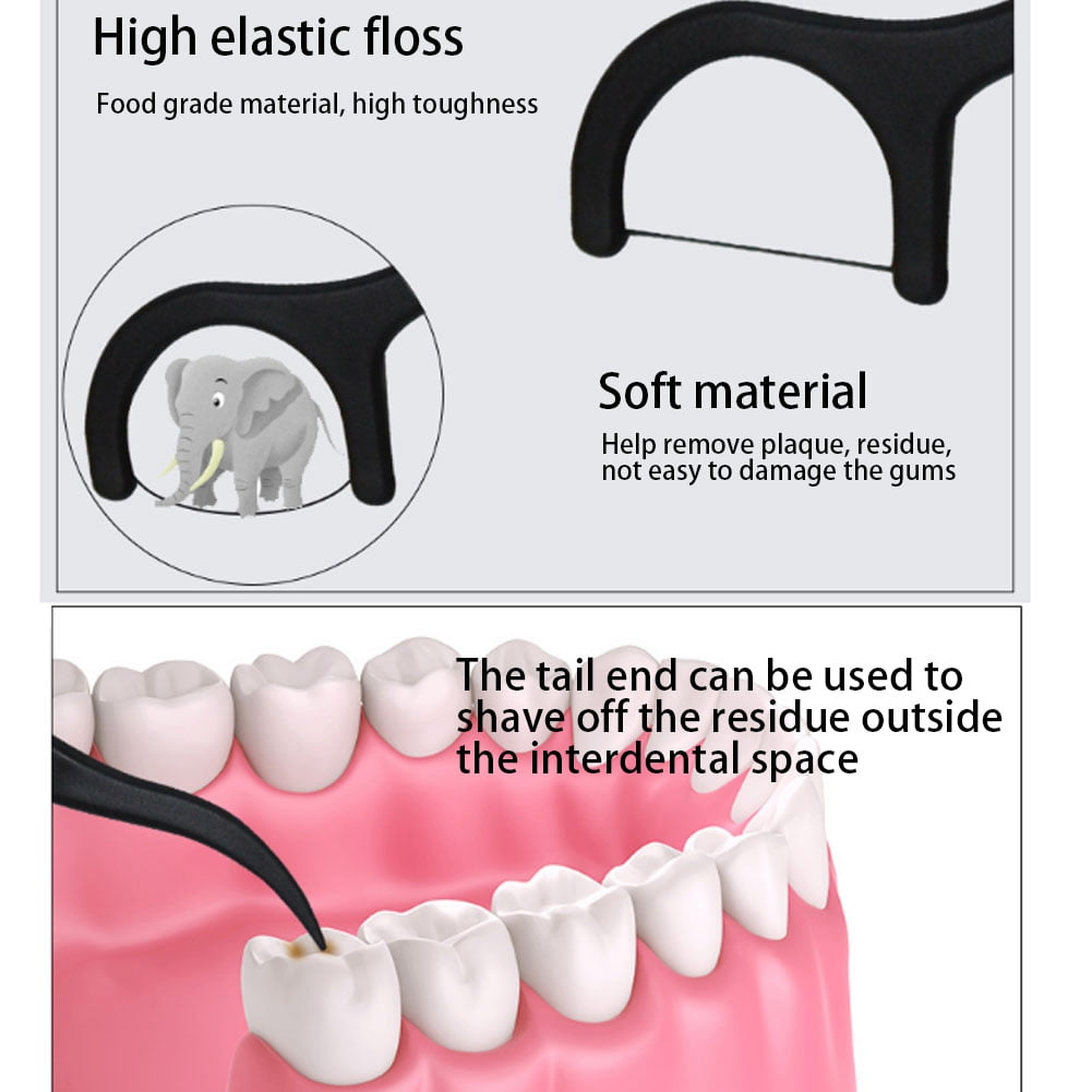 Teeth Floss,50pcs Bamboo Cleaning Teeth Floss Floss Stick Teeth Stain Removal Floss Teeth Care